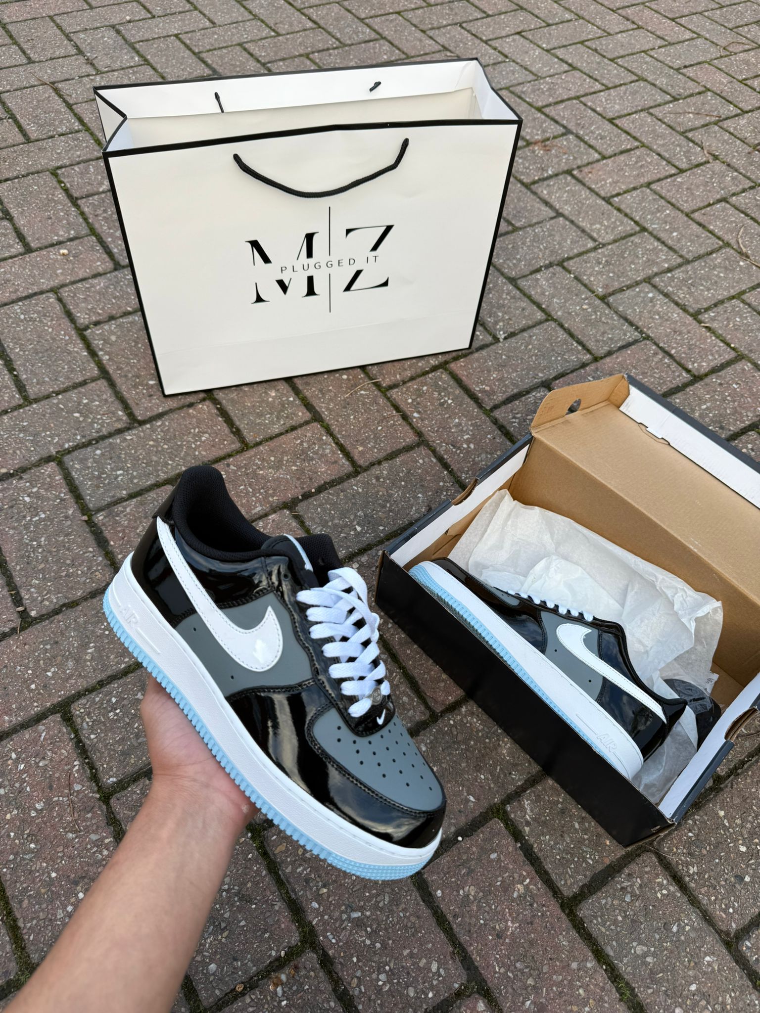 AF1 Black Iron Grey Patent