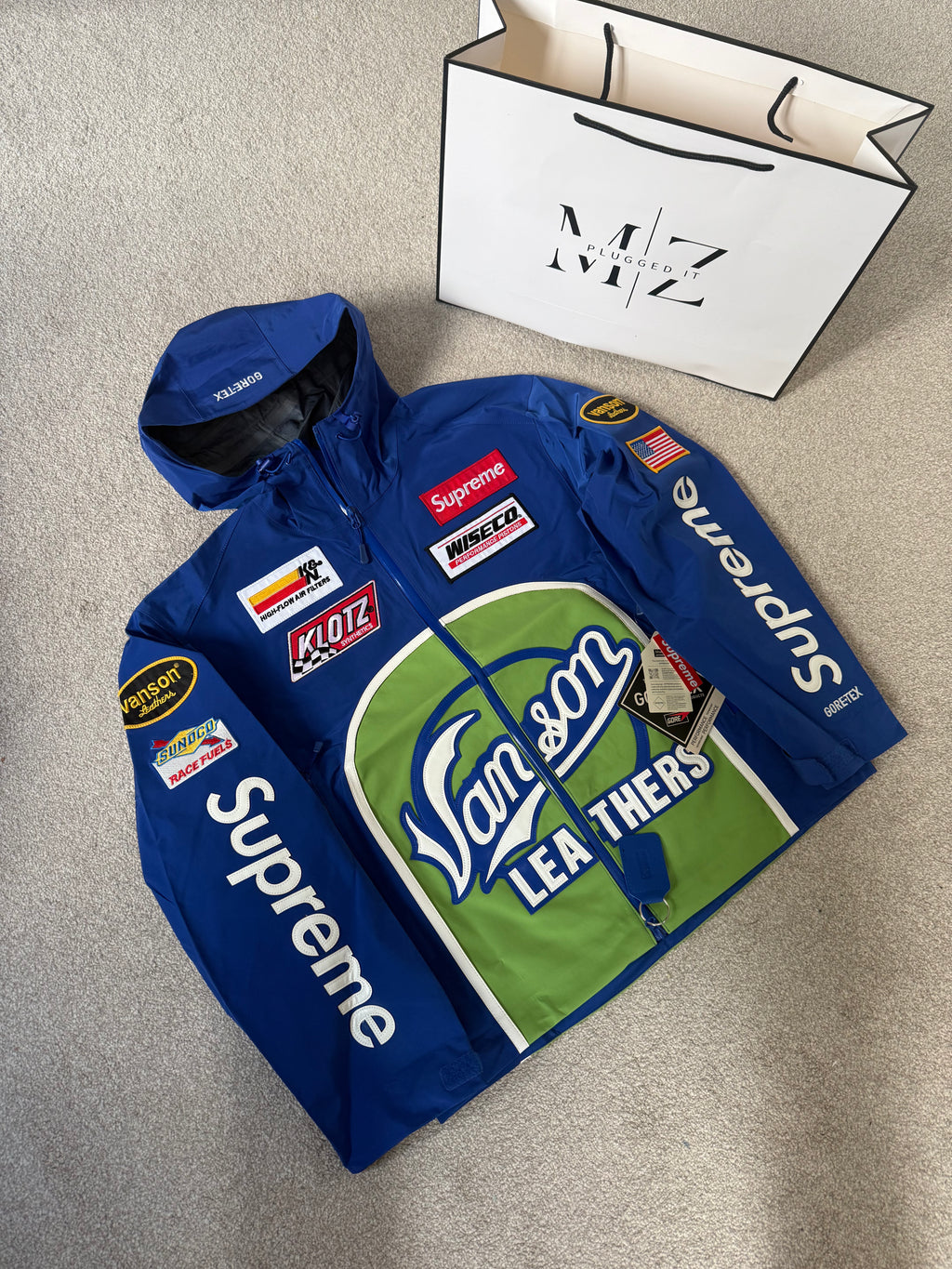 Supreme Vanson Leather Jacket Blue