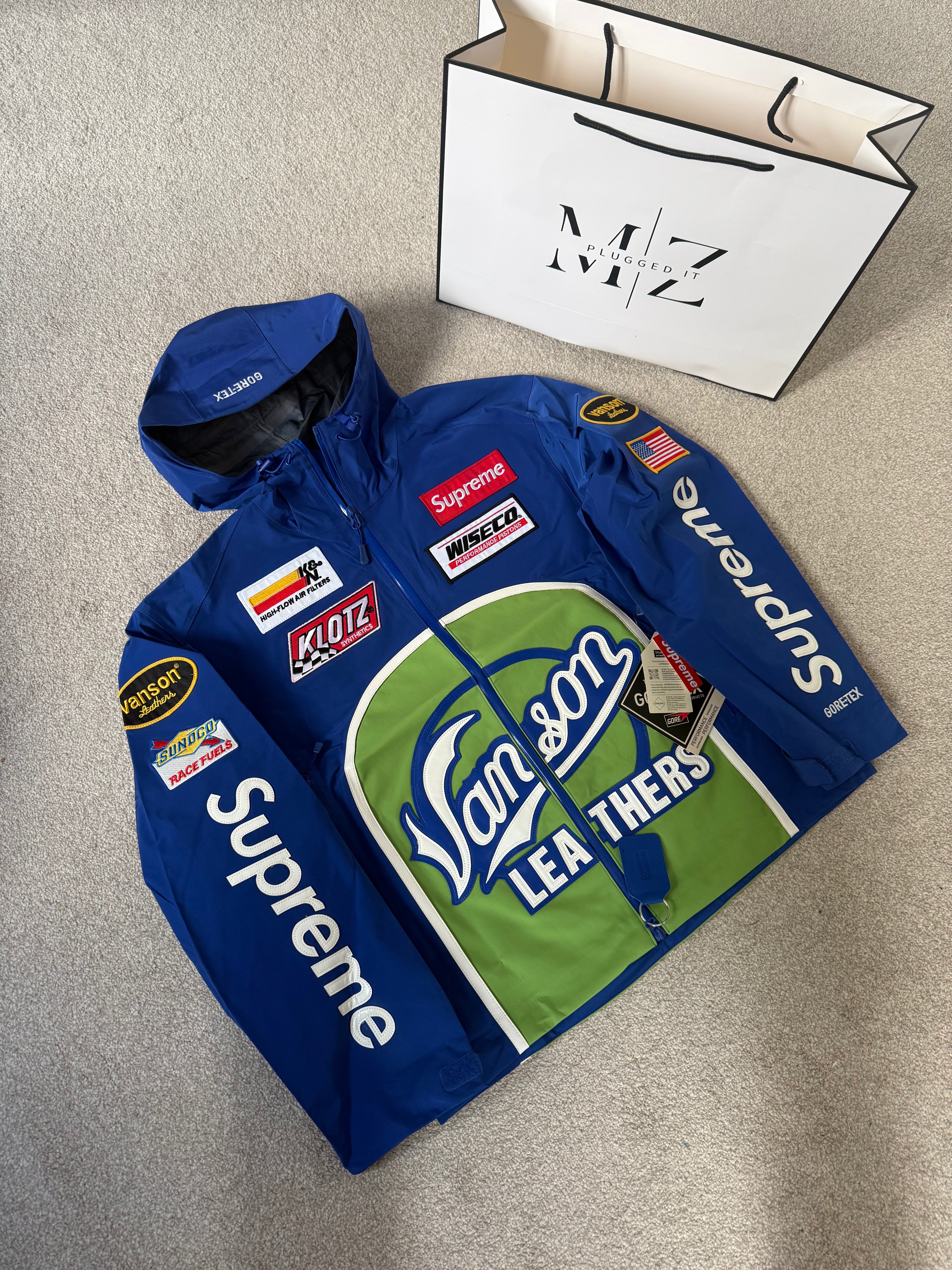 Supreme Vanson Leather Jacket Blue
