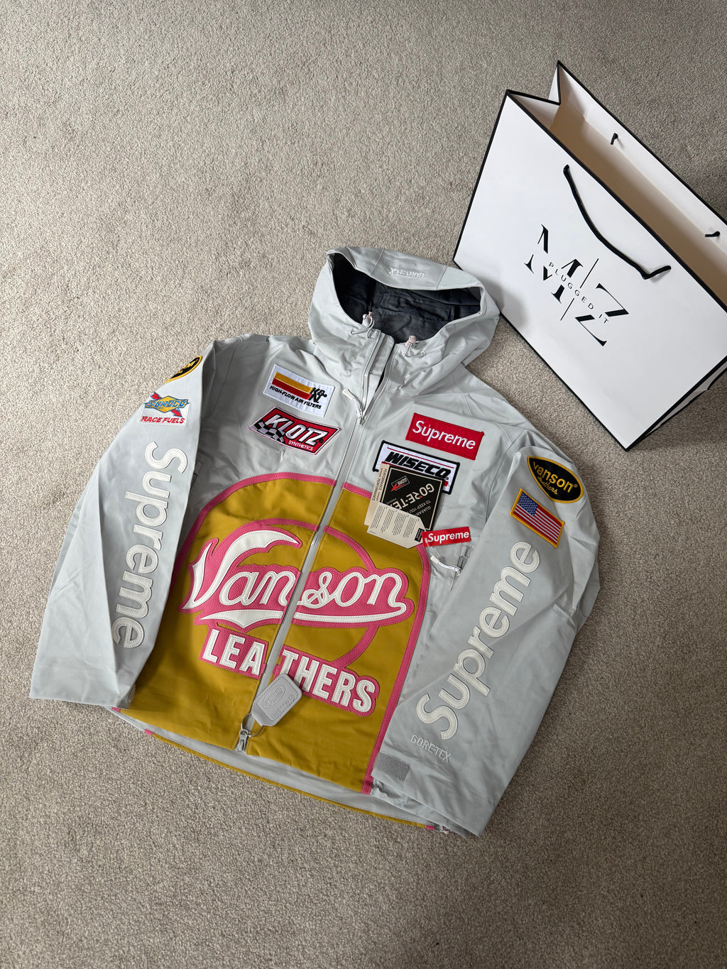 Supreme Vanson Leather Jacket Grey