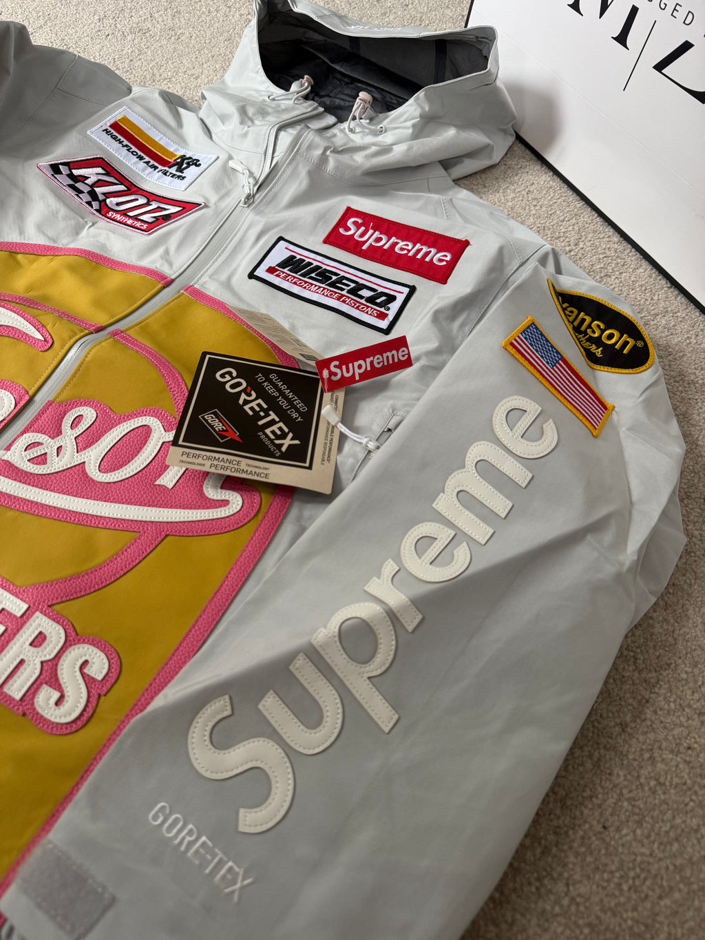 Supreme Vanson Leather Jacket Grey