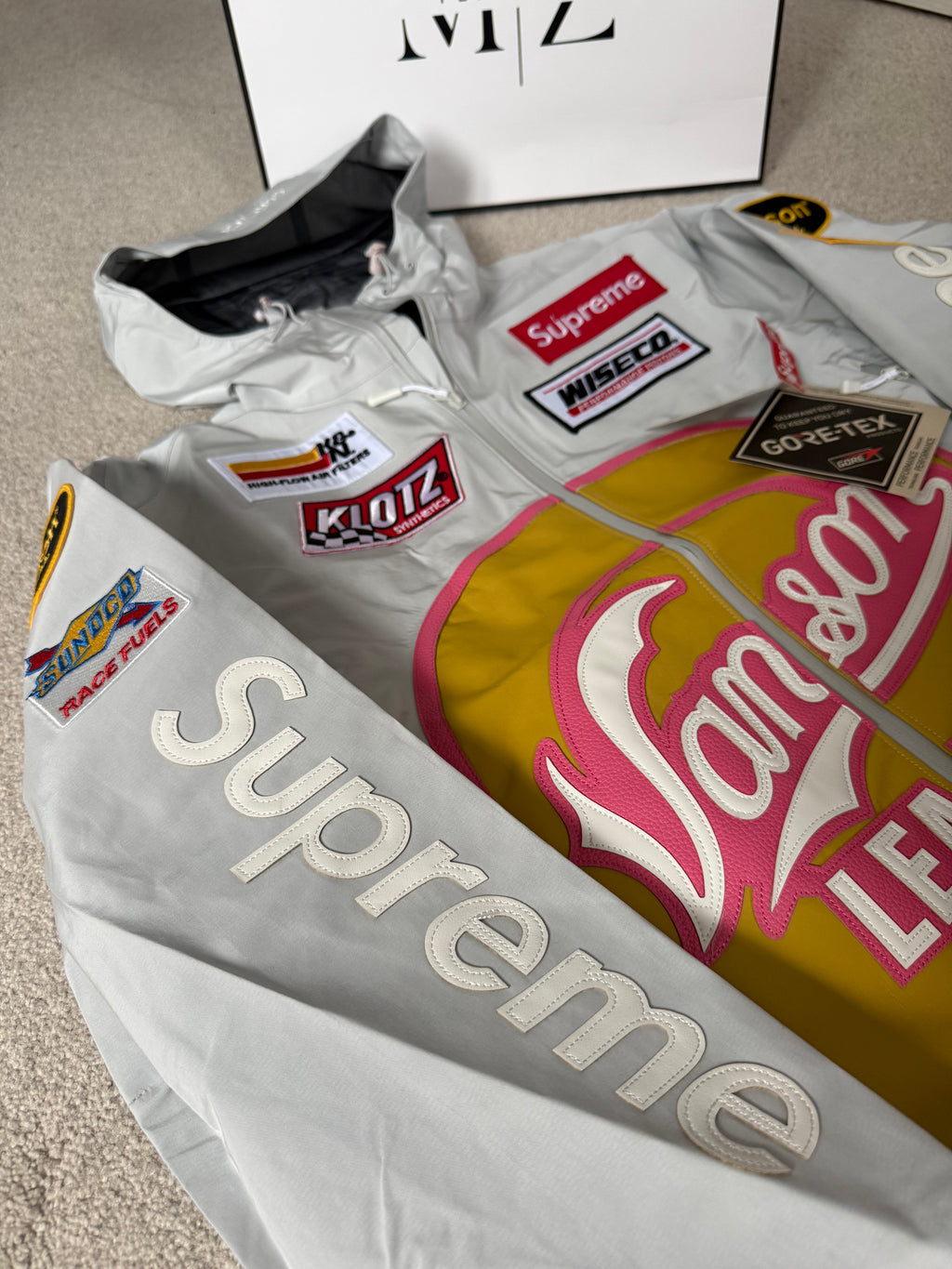 Supreme Vanson Leather Jacket Grey